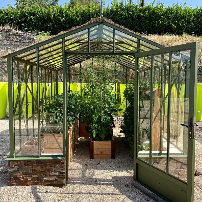 Glashaus CLASSIQUE Breite 2,75 m mit Mauersockel