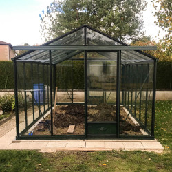 Gartengewächshaus ESSENTIA 2,36 m x 3,09 m - RAL 6009 (Tannengrün)