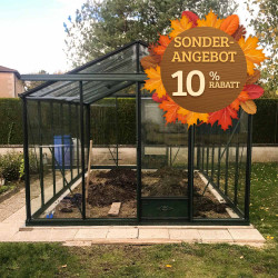 Gartengewächshaus ESSENTIA 2,36 m x 3,09 m - RAL 6009 (Tannengrün)